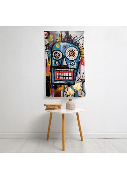 Soyut Basquiat'tan Esinlenen Duvar Örtüsü - Yatak Odası, Oturma Odası ve Yurt Için% 100 Pamuk