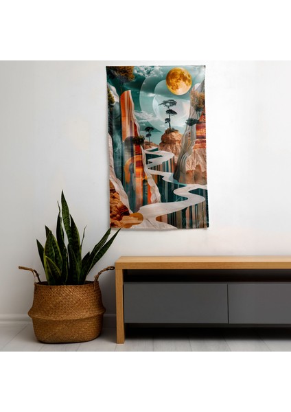 Gerçeküstü Dadaizm Bozulmuş Perspektif Duvar Örtüsü | %100 Pamuk ve Polyester Kumaş Sanat