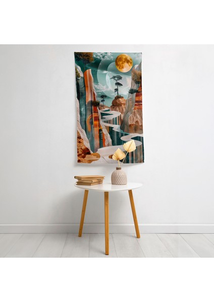 Gerçeküstü Dadaizm Bozulmuş Perspektif Duvar Örtüsü | %100 Pamuk ve Polyester Kumaş Sanat