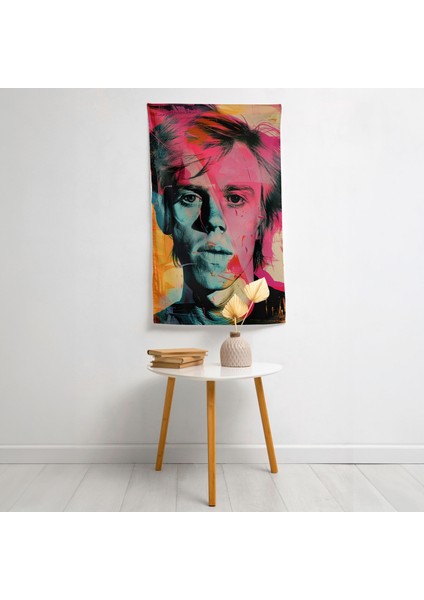 Pop Art Portre Duvar Örtüsü - Canlı Renkler, Süblimasyon Baskı - Modern Ev Dekorasyonu