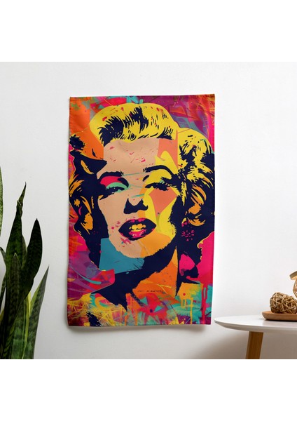 Andy Warhol Duvar Sanatı Modern Baskılı Duvar Örtüsü - %100 Pamuk Sırt, Polyester Ön, Canlı