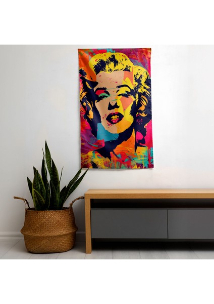 Andy Warhol Duvar Sanatı Modern Baskılı Duvar Örtüsü - %100 Pamuk Sırt, Polyester Ön, Canlı