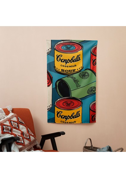 Modern Pop Art Duvar Örtüsü - Canlı Renkler, Ranforce Kumaş, Süblimasyon Baskı