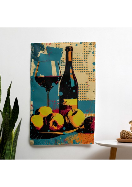 Klasik Popart Duvar Örtüsü - %100 Pamuk Sırt, Polyester Ön, Ranforce Kumaş - Canlı Renkler