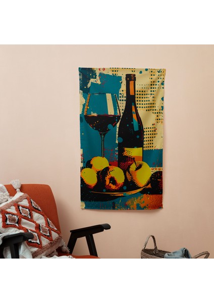 Klasik Popart Duvar Örtüsü - %100 Pamuk Sırt, Polyester Ön, Ranforce Kumaş - Canlı Renkler