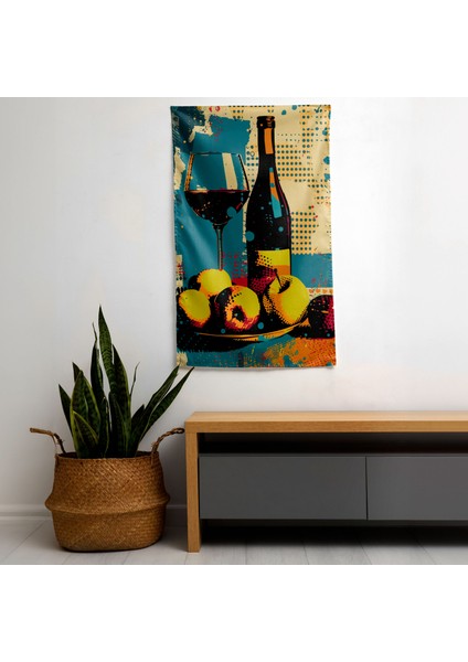 Klasik Popart Duvar Örtüsü - %100 Pamuk Sırt, Polyester Ön, Ranforce Kumaş - Canlı Renkler