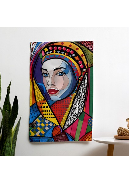 Rönesans Portresi Klasisizm Pop Art Duvar Örtüsü - %100 Pamuk Sırt, Süblimasyon Baskı, Canlı