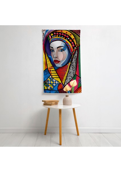 Rönesans Portresi Klasisizm Pop Art Duvar Örtüsü - %100 Pamuk Sırt, Süblimasyon Baskı, Canlı