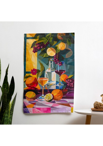 Klasisizm Pop Art Fusion Duvar Örtüsü - %100 Pamuk Sırt, Polyester Ön - Canlı Renkler, Yatak