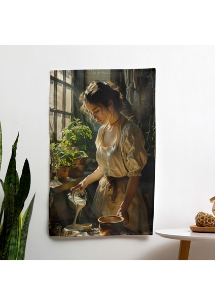 Johannes Vermeer Duvar Sanatı - Süblimasyon Baskı Kumaş Duvar Örtüsü