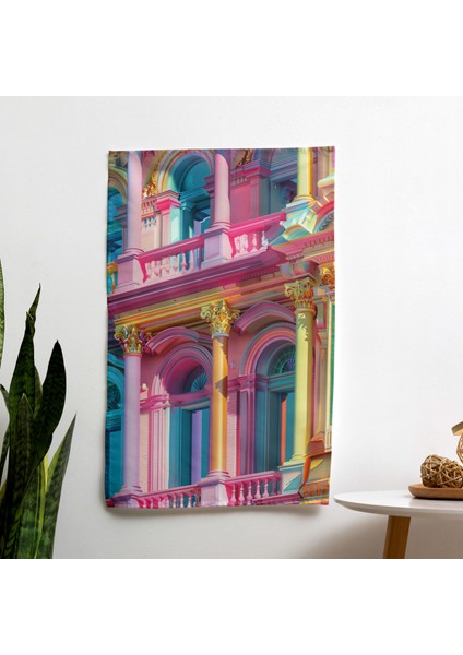 Barok Pop Art Ranforce Kumaş Duvar Örtüsü - Canlı Renkler Süblimasyon Baskı - %100 Pamuk Arka