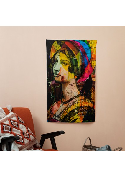 Modern Sanat Klasik Büküm Duvar Örtüsü - Canlı Ranforce Kumaş Baskı, %100 Pamuk Sırt, %100 modelleri