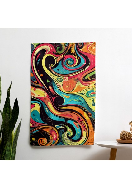 Popart Tarzı Kumaş Duvar Örtüsü - Canlı Renkler, Süblimasyon Baskı, Hafif - Yatak Odası, Oturma