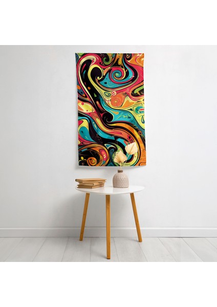 Popart Tarzı Kumaş Duvar Örtüsü - Canlı Renkler, Süblimasyon Baskı, Hafif - Yatak Odası, Oturma
