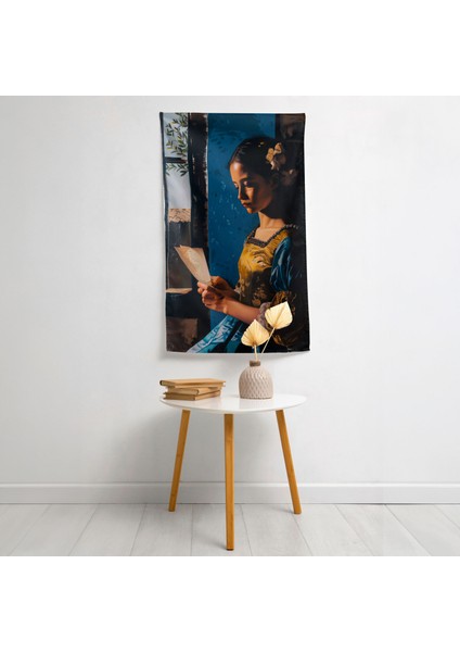Johannes Vermeer Duvar Sanatı - Mektup Okuyan Kadın Duvar Örtüsü - %100 Pamuk Sırt - Ranforce fiyatları