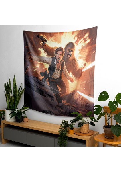 Star Wars Han Solo ve Chewbacca Macera Duvar Örtüsü - Yatak Odası, Oturma Odası Veya Yurt