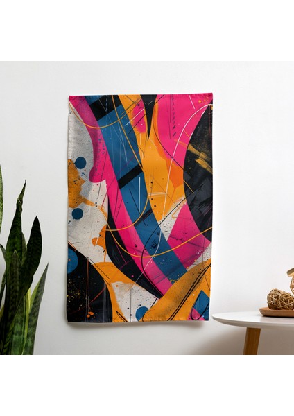 Popart Tarzı Duvar Örtüsü - %100 Polyester Ön ve %100 Pamuk Sırt Üzerine Canlı Süblimasyon