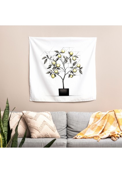 Modern Elegance Limon Ağacı Duvar Örtüsü | Ranforce Kumaş | Canlı Renkler | Sertifikalı fiyatları