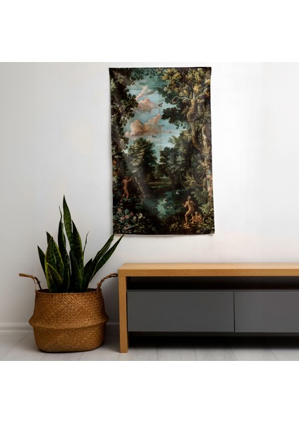 Raffaello Sanzio'dan Esinlenen Modern Sanat Duvar Örtüsü - %100 Pamuk Sırt, Polyester Ön,