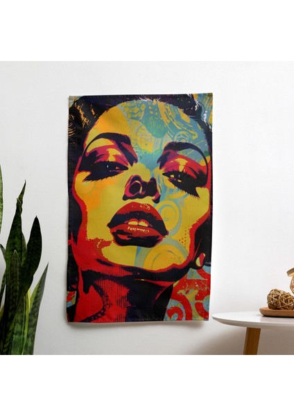 Popart Tarzı Duvar Örtüsü - Canlı %100 Pamuk ve Polyester Kumaş Yatak Odası, Oturma Odası