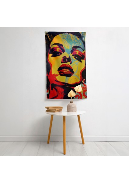 Popart Tarzı Duvar Örtüsü - Canlı %100 Pamuk ve Polyester Kumaş Yatak Odası, Oturma Odası