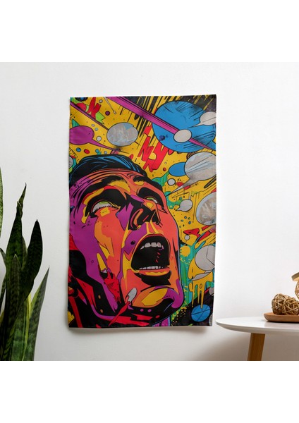 Popart Tarzı Duvar Örtüsü - Canlı Renkler, Süblimasyon Baskı