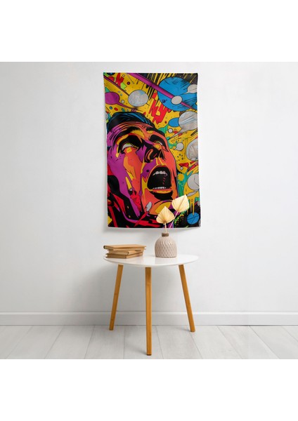 Popart Tarzı Duvar Örtüsü - Canlı Renkler, Süblimasyon Baskı
