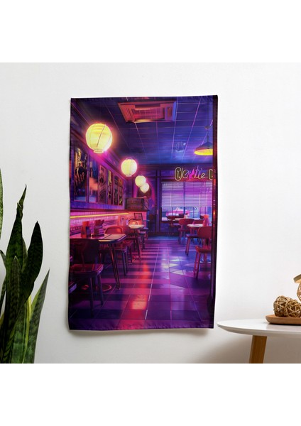 Popart Tarzı Duvar Örtüsü - %100 Pamuk Arka, Polyester Ön - Canlı Renkler - Hafif Kumaş Duvar