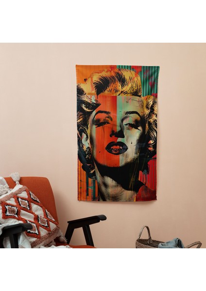 Canlı Renklere Sahip Popart Stili %100 Pamuk Arka Duvar Örtüsü - Yatak Odası, Oturma Odası