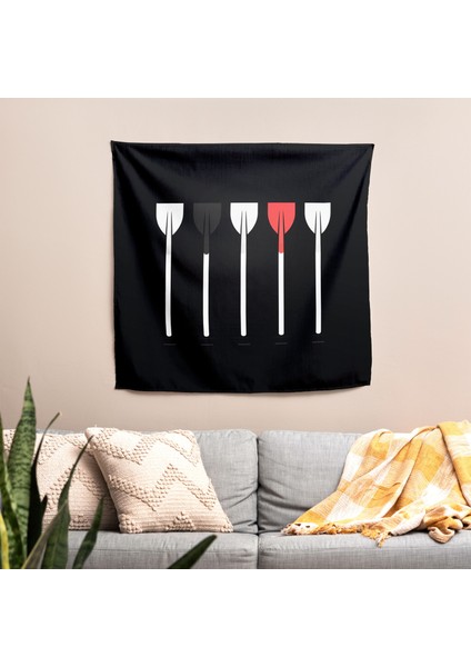 Minimalist Çekiç Duvar Sanatı - Canlı Süblimasyon Baskılı Modern Kumaş Duvar Örtüsü