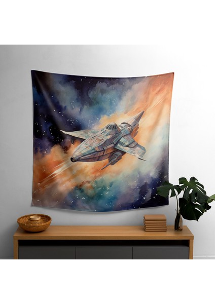 Cosmic Dreams Duvar Örtüsü - %100 Pamuk Sırt, Polyester Ön - Canlı Renkler - Süblimasyon