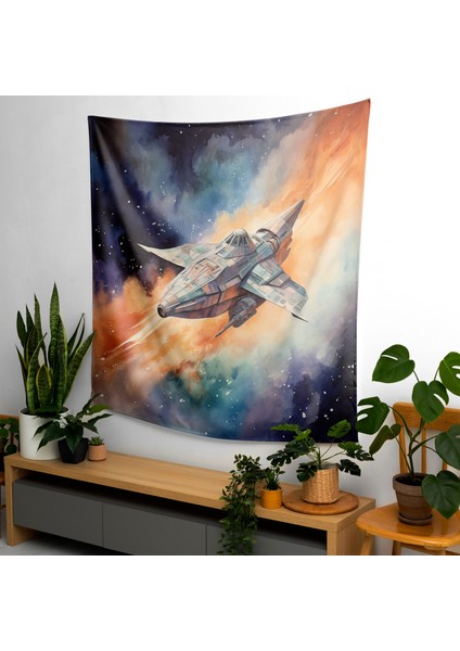 Cosmic Dreams Duvar Örtüsü - %100 Pamuk Sırt, Polyester Ön - Canlı Renkler - Süblimasyon modelleri