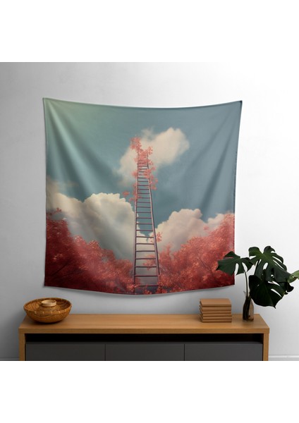 Sonbahar Yaprakları Sürrealist Dijital Sanat Duvar Örtüsü - %100 Pamuk Arka ve %100 Polyester