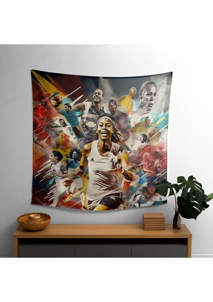 Sportif Ruh Süblimasyon Baskı Duvar Örtüsü - Yatak Odası, Oturma Odası Veya Yurt Dekoru Için