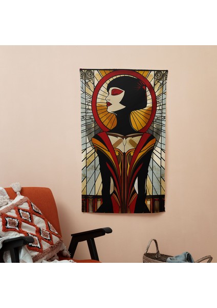 Art Deco Comics Duvar Örtüsü - Canlı Ranforce Kumaş Tekstil Duvar Sanatı