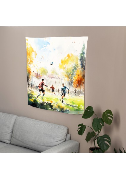 Canlı Futbol Maçı Duvar Örtüsü | Ranforce Kumaş | Süblimasyon Baskı | Hafif Kumaş Duvar Sanatı fiyatları