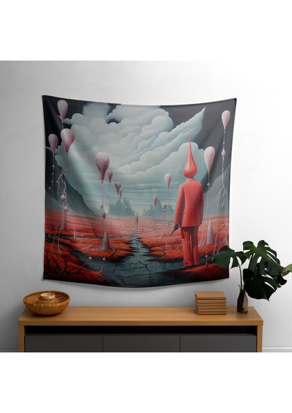 Etnik Dreamscape Duvar Örtüsü - %100 Pamuk Sırt, Polyester Ön, Ranforce Kumaş, Canlı Renkler