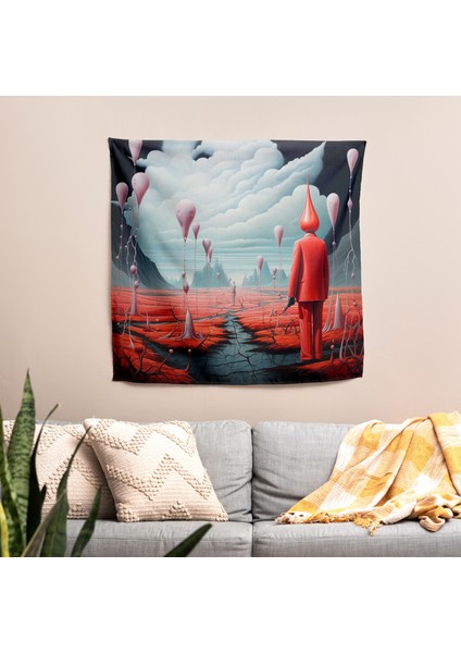 Etnik Dreamscape Duvar Örtüsü - %100 Pamuk Sırt, Polyester Ön, Ranforce Kumaş, Canlı Renkler
