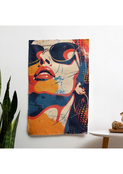 Popart Tarzı Duvar Örtüsü %100 Pamuk ve Polyester Kumaş Dekoratif Örtü