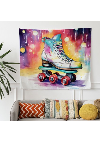 Retro Rulo Disko Duvar Örtüsü - Canlı Renkler ve Süblimasyon Baskı ile Şık Kumaş Duvar Sanatı fiyatları