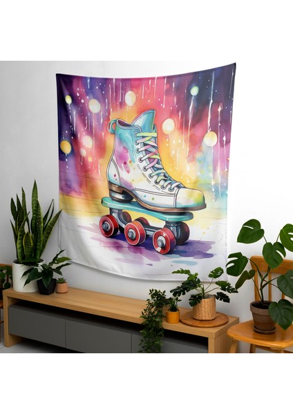 Retro Rulo Disko Duvar Örtüsü - Canlı Renkler ve Süblimasyon Baskı ile Şık Kumaş Duvar Sanatı modelleri