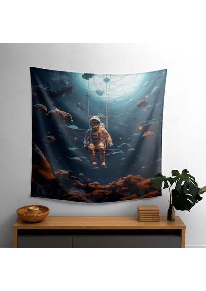 Celestial Dreams Duvar Örtüsü - Canlı Süblimasyon Baskı, %100 Pamuk Sırt ve Polyester Ön,