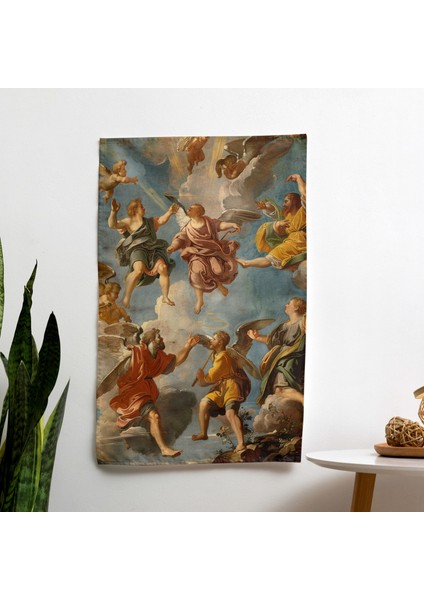 Raffaello Sanzio'nun Incil Sanat Kumaş Duvar Örtüsü - Canlı Renkler, Hafif ve Şık - Yatak