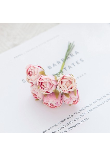 Derin Pembe 18 Parça 6/18 Adet Yapay Çiçekler Köpük Mını Güller Buket Ev Bahçe Dekorasyon Yeni Yıl Noel Çelenk El Yapımı Festivali Düğün (Yurt Dışından)