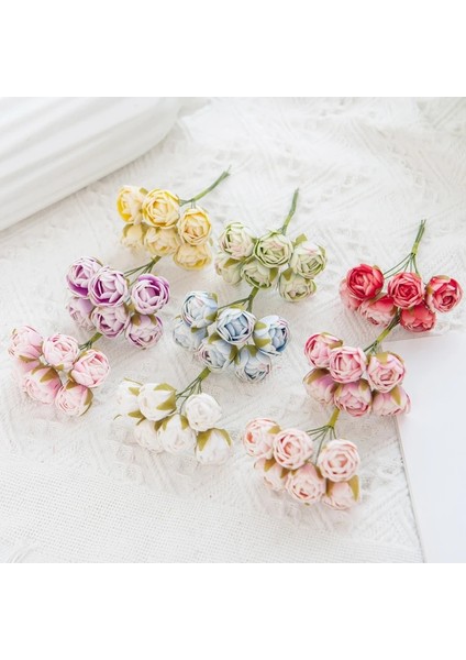 Derin Pembe 18 Parça 6/18 Adet Yapay Çiçekler Köpük Mını Güller Buket Ev Bahçe Dekorasyon Yeni Yıl Noel Çelenk El Yapımı Festivali Düğün (Yurt Dışından) fiyatları