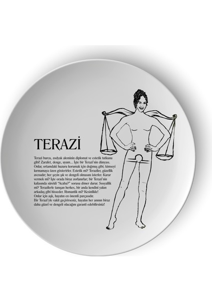Terazi Burcu Porselen Tabak