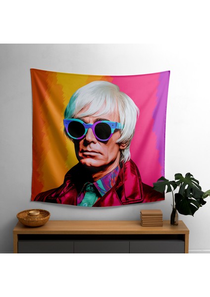 Ünlü Pop Art Duvar Örtüsü - %100 Pamuk Sırtlı, Ranforce Kumaş, Canlı Renkler - Modern Dekoratif