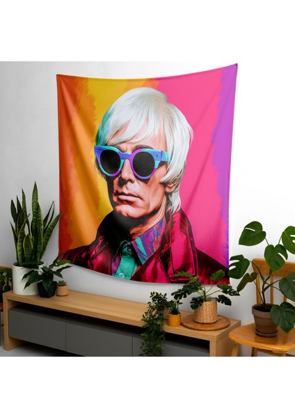 Ünlü Pop Art Duvar Örtüsü - %100 Pamuk Sırtlı, Ranforce Kumaş, Canlı Renkler - Modern Dekoratif