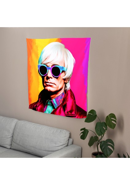 Ünlü Pop Art Duvar Örtüsü - %100 Pamuk Sırtlı, Ranforce Kumaş, Canlı Renkler - Modern Dekoratif