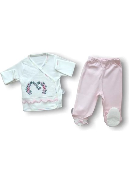Anadolunun Kalbi Nakışlı %100 Cotton Antibakteriyel 5li Zıbın Takımı Hastane Çıkışı Pembe modelleri
